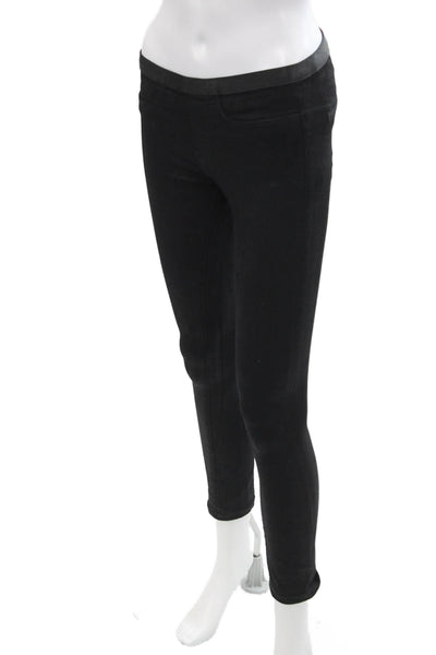 Helmut Lang Womens Textured Lined Skinny Leg Casual Pants Black Size EUR 24