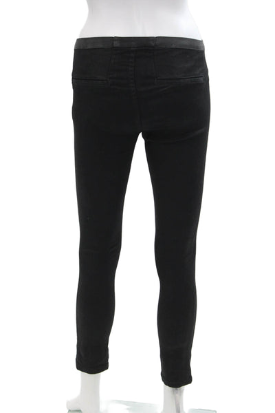 Helmut Lang Womens Textured Lined Skinny Leg Casual Pants Black Size EUR 24