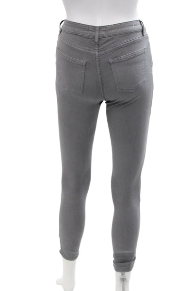 ACNE Studios Womens Cotton Zip Button Lined Skinny Leg Pants Gray Size EUR 25