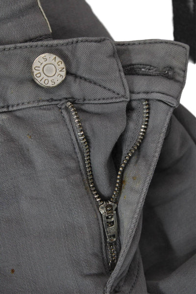ACNE Studios Womens Cotton Zip Button Lined Skinny Leg Pants Gray Size EUR 25