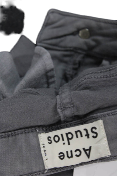 ACNE Studios Womens Cotton Zip Button Lined Skinny Leg Pants Gray Size EUR 25