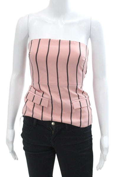 Lovers + Friends Womens Textured Sleeveless Striped Top Pink Size XS