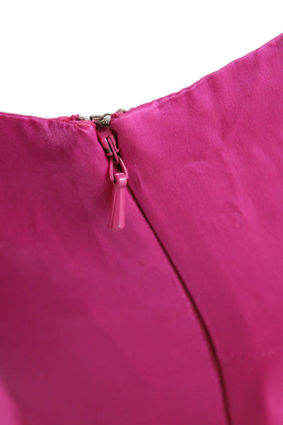 Robert Rodriguez Womens Satin One Shoulder Drape Blouse Pink Size 0