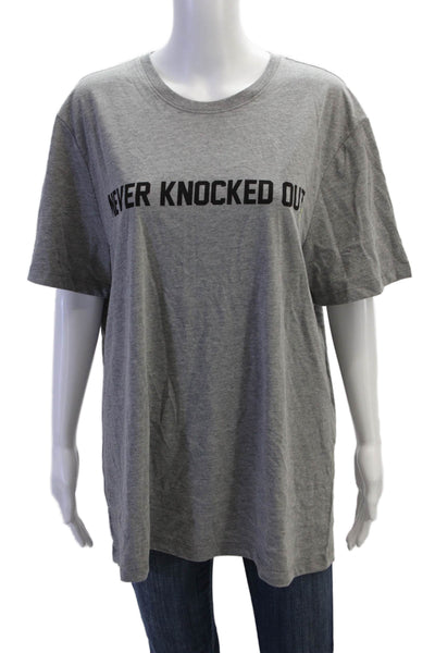 Spiritual Gangster Womens Cotton Round Neck Short Sleeve Casual Top Gray Size XL