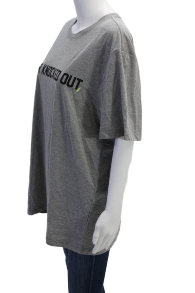 Spiritual Gangster Womens Cotton Round Neck Short Sleeve Casual Top Gray Size XL