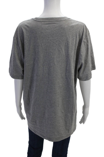 Spiritual Gangster Womens Cotton Round Neck Short Sleeve Casual Top Gray Size XL