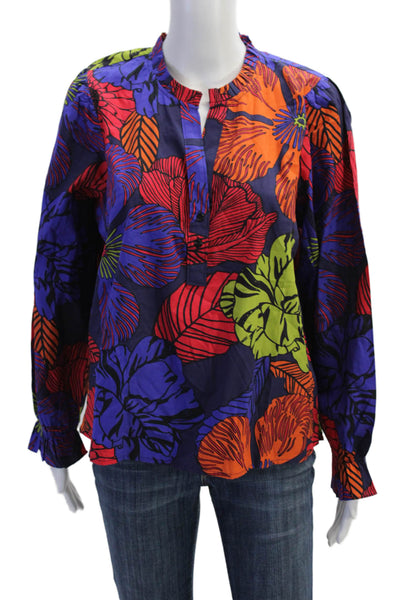 Maude Vivante Womens Long Sleeve Midnight Garden Ashley Blouse Purple Size XL