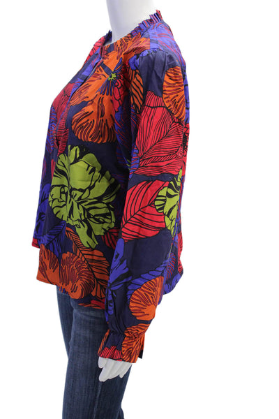 Maude Vivante Womens Long Sleeve Midnight Garden Ashley Blouse Purple Size XL
