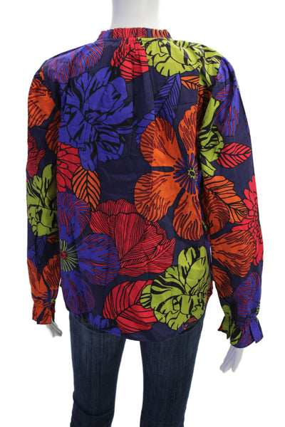 Maude Vivante Womens Long Sleeve Midnight Garden Ashley Blouse Purple Size XL