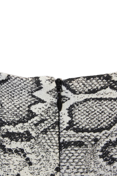 Nanette Lepore Womens Back Zip Scoop Neck Snakeskin Printed Dress Gray Size 8