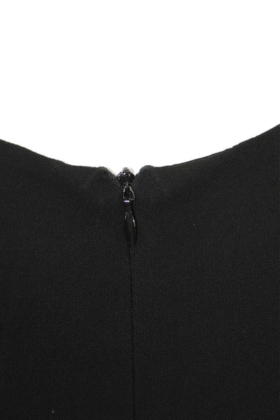 Nicole Miller Womens Back Zip Half Sleeve V Neck Knit Dress Black Size 6