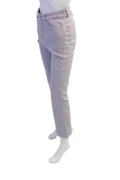 7 For All Mankind Womens High Waisted Raw Hem Bootcut Jeans Lilac Size 26