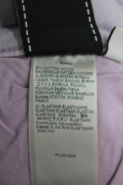 7 For All Mankind Womens High Waisted Raw Hem Bootcut Jeans Lilac Size 26