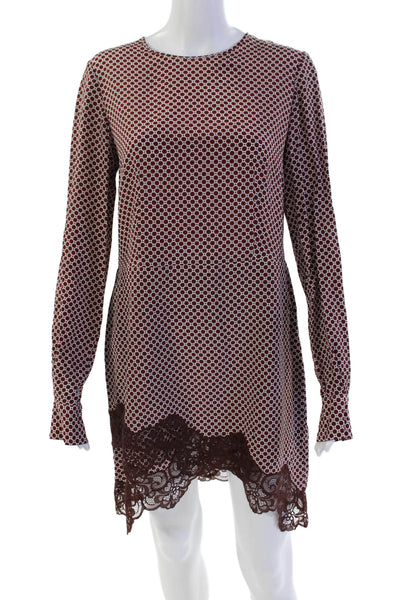 Nation Los Angeles Womens Floral Print Blouse Black Brown Size Extra Small