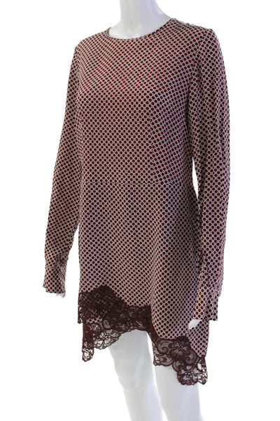 Nation Los Angeles Womens Floral Print Blouse Black Brown Size Extra Small