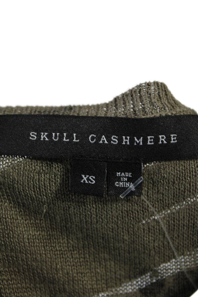Skull Cashmere Womens Skull Print Sleeveless Scoop Neck Knit Top Green Size XS
