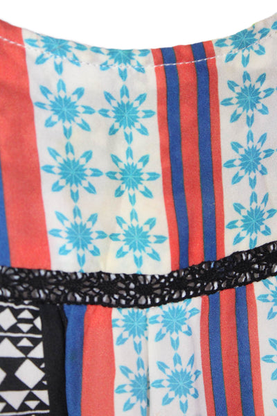 Parker Womens Silk Round Neck Sleeveless Pattern Print Tank Top Multi Size L