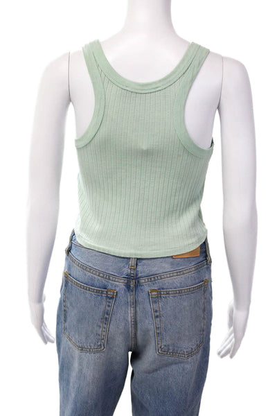 IRO Womens Emma Ribbed Scoop Neck Crop Tank Top Mint Size XS