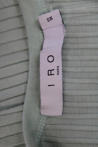 IRO Womens Emma Ribbed Scoop Neck Crop Tank Top Mint Size XS