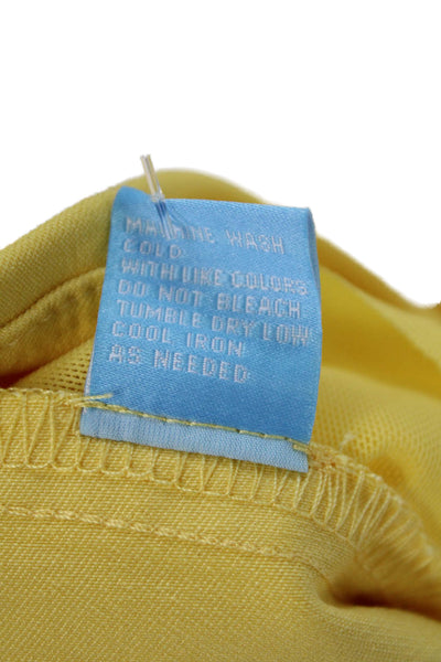 J. Mclaughlin Womens Solid Flat Front Straight Leg Pants Yellow Size 14