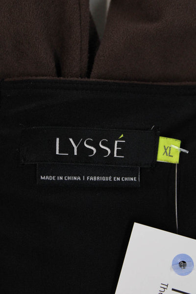 Lysse Womens Faux Suede High Rise Ankle Leggings Brown Size XL