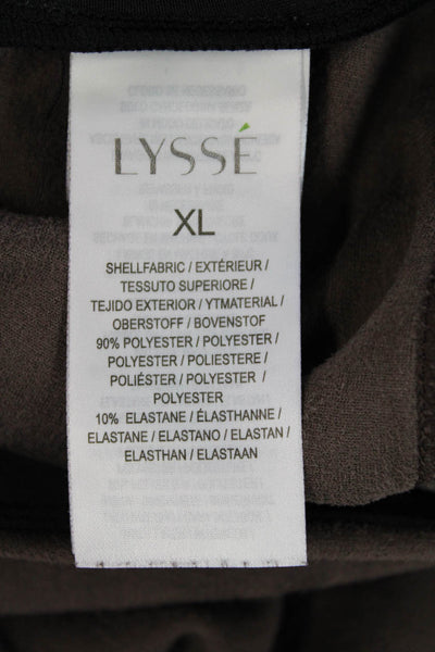 Lysse Womens Faux Suede High Rise Ankle Leggings Brown Size XL