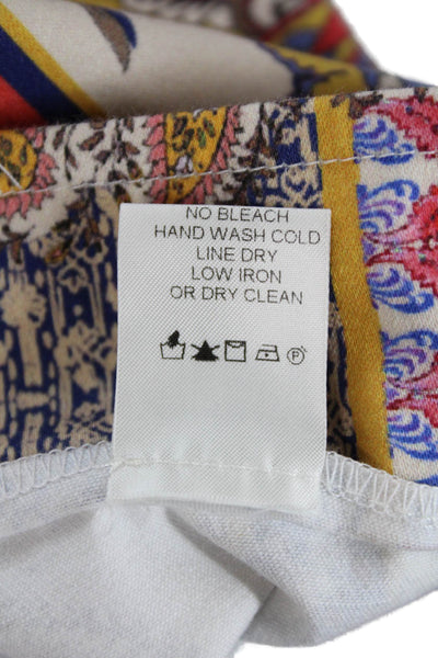 Avenue Montaigne Womens Floral Print Flat Front Slim Fit Pants Red Multi Size 14