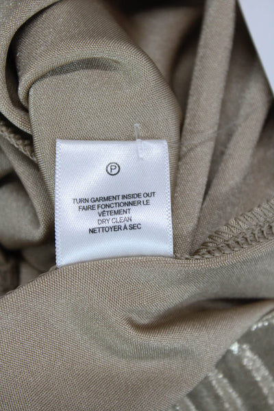Halston Heritage Womens Elastic Waist Metallic High Rise Leggings Gold Size L