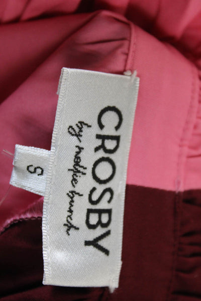 Crosby By Mollie Burch Womens Two-Toned Button Up Shirt Dress Pink Size S