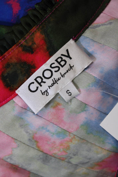 Crosby By Mollie Burch Womens Abstract Long Sleeve Blouse Top Multicolor Size S