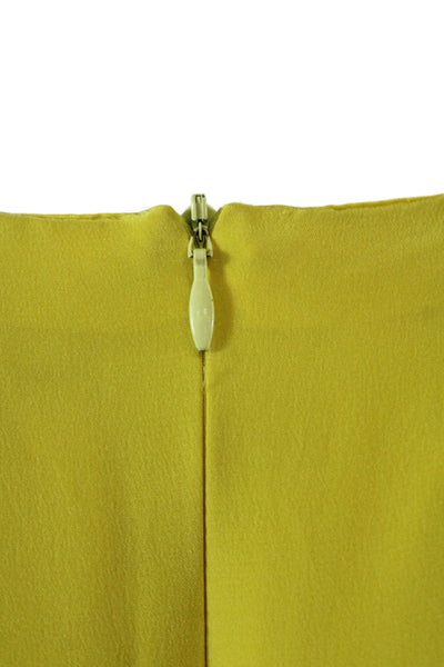 Nanette Lepore Womens Silk Babydoll V-Neck Short Sleeve Blouse Yellow Size 10