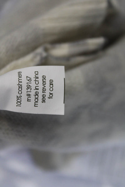 27 Miles Womens Long Sleeve Crew Neck Cashmere Star Sweater Gray White Small
