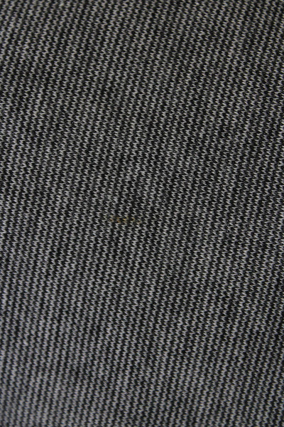 White + Warren Womens Short Sleeve Mock Neck Knit Shirt Gray Black Size Small