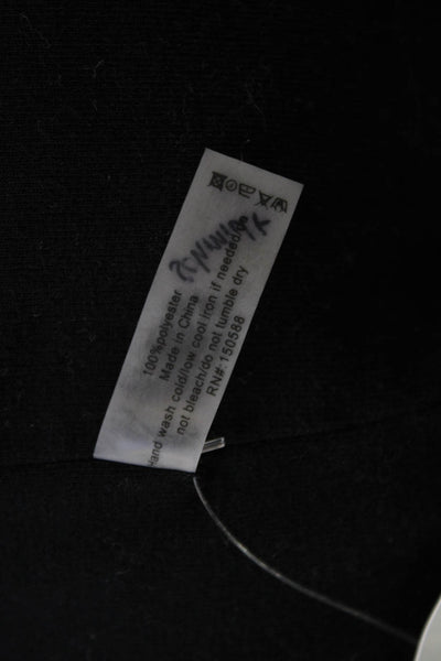 Sundays Womens Long Sleeve Front Zip Collared Teddy Jacket Black Size 1