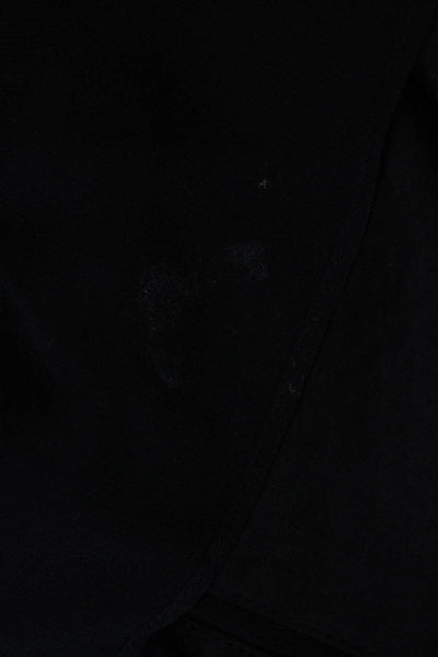 Vince Womens Sleeveless Scoop Neck Sheer Trim Silk Top Blouse Black Size 2XS