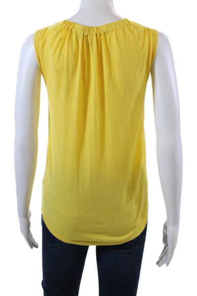 Cotton By Autumn Cashmere Womens Scoop Neck Knit Pocket Tank Top Yellow Size XS