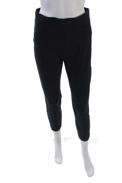 Spanx Womens Pull On High Rise Slim Leg Pants Dark Navy Blue Size Medium