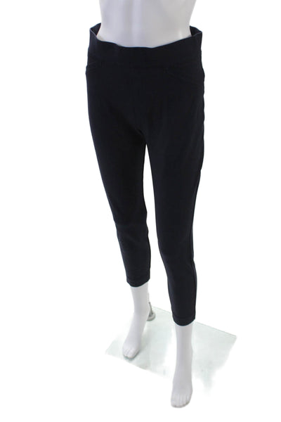 Spanx Womens Pull On High Rise Slim Leg Pants Dark Navy Blue Size Medium