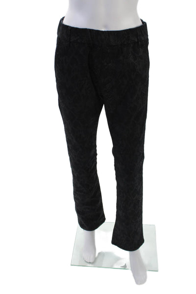 Flog Womens Elastic Waistband Snakeskin Printed Flare Pants Black Gray Size 28