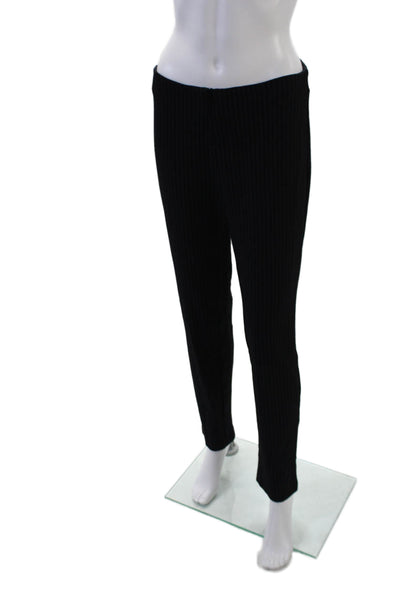 J Envie Womens Elastic Waistband High Rise Striped Knit Pants Black Size 6
