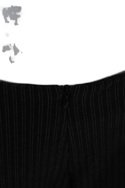 J Envie Womens Elastic Waistband High Rise Striped Knit Pants Black Size 6