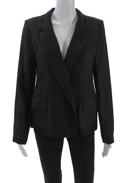 Joie Womens Long Sleeve Open Front Notched Lapel Blazer Jacket Black Size 4
