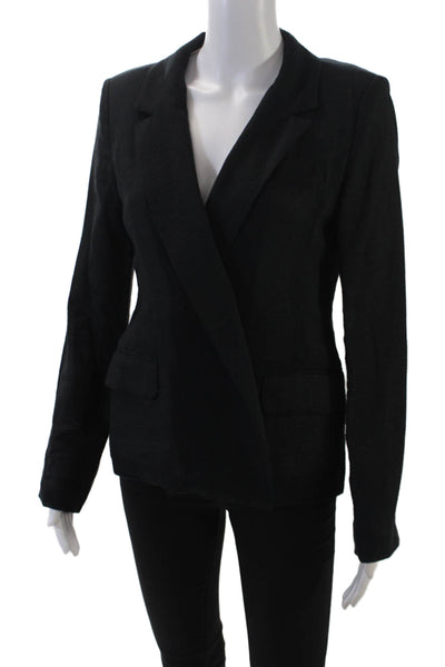 Joie Womens Long Sleeve Open Front Notched Lapel Blazer Jacket Black Size 4