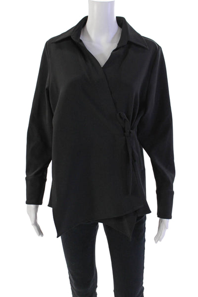 Estelle & Finn Womens Long Sleeve V-neck Tie Front Blouse Size EUR 34