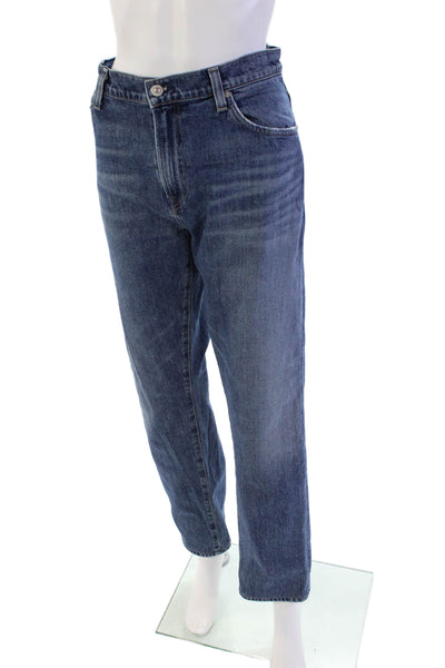 Citizens of Humanity Womens Cotton Zip Button Straight Leg Jeans Blue Size EUR 3