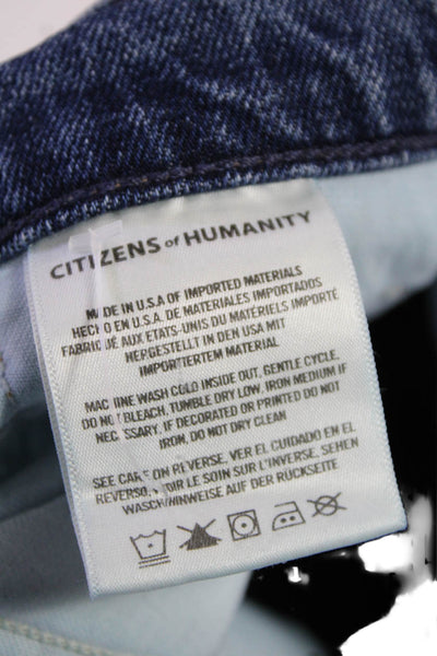 Citizens of Humanity Womens Cotton Zip Button Straight Leg Jeans Blue Size EUR 3