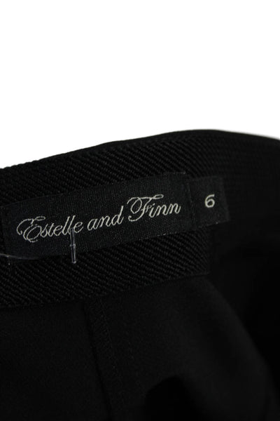 Estelle & Finn Womens Zip Pleated Lined Zip Straight Leg Dress Pants Black Size