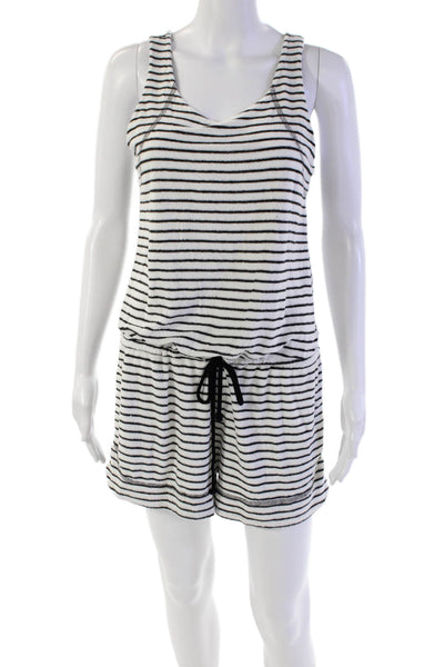 Michael Stars Womens Sleeveless Scoop Neck Striped Knit Romper White Size S