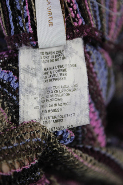 Becca by Rebecca Virtue Womens Strapless Drawstring Knit Romper Purple Medium