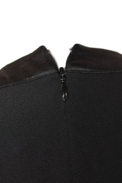 Iris & Ink Womens Back Zip Sleeveless Satin Trim Wide Leg Jumpsuit Black Size 6
